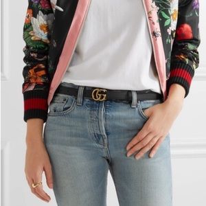 GG Marmont distressed leather mini belt
